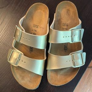 Beautiful gold Birkenstock sandals!